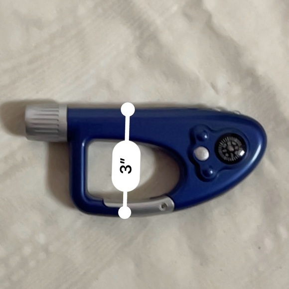 Vintage Small Blue and Silver Clip On Radio With Compass and Flashlight - Picture 7 of 8